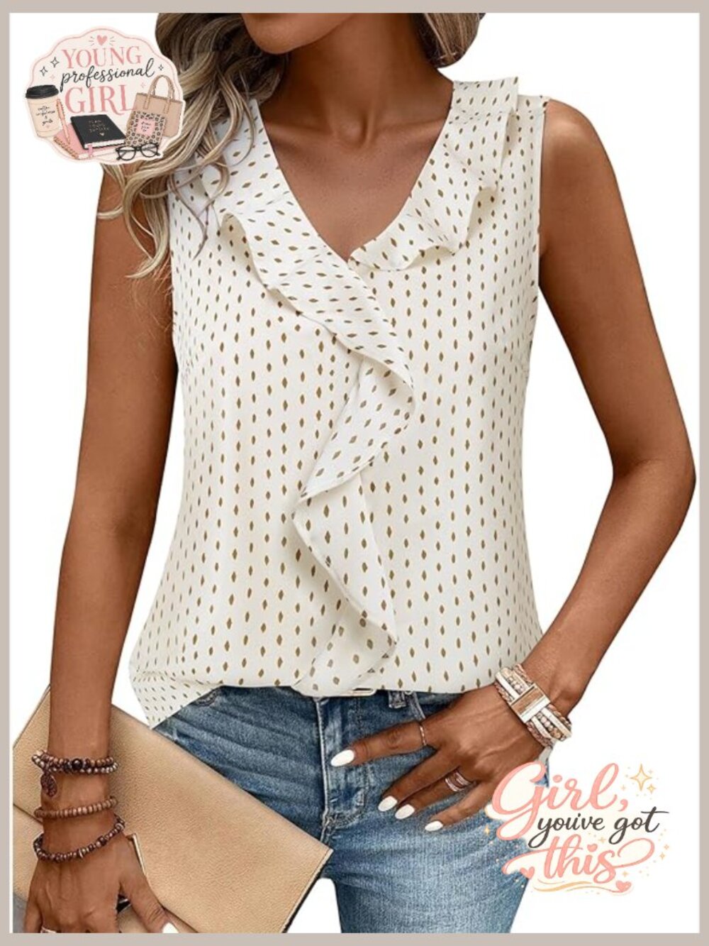 Sleeveless Business Casual Tank Top Blouse Office Work Shirt